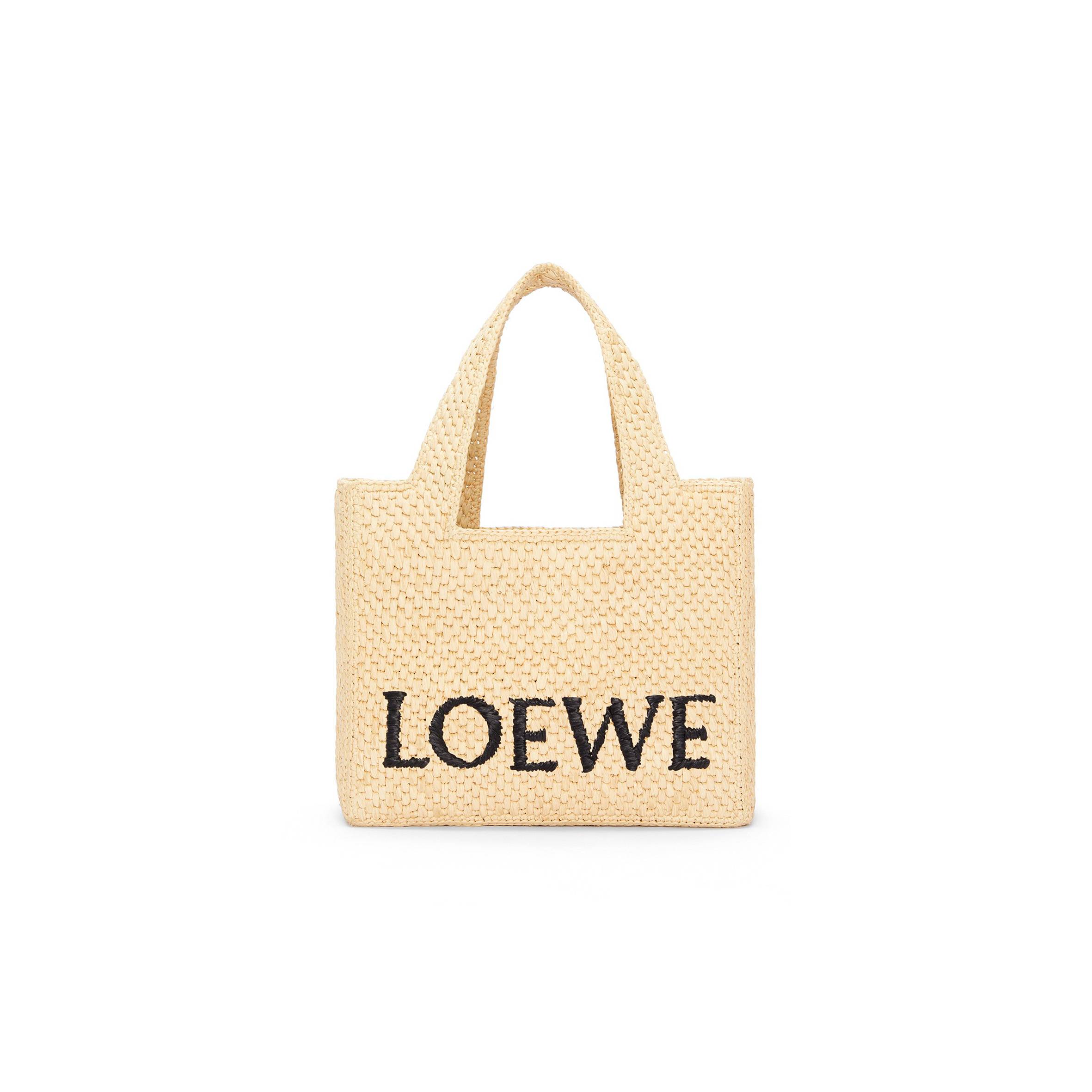 LOEWE SMALL FONT TOTE IN RAFFIA A685B59X03 (24*19.5*11cm)